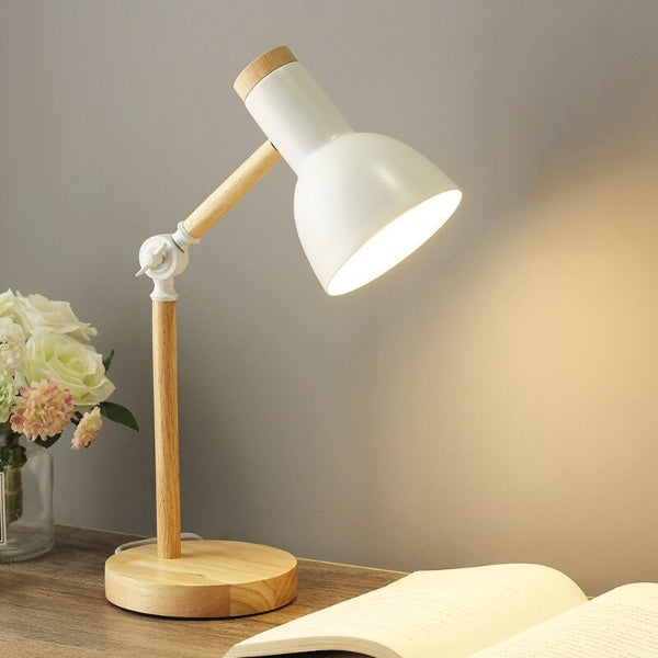 Nordic Wooden LED Desk Lamp, Scandinavian Dimmable Table Light, Warm or Cool White