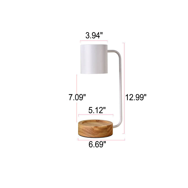 Japanese Candle Warmer Lamp, Wooden Base Dimmable Wax Melter, White or Black