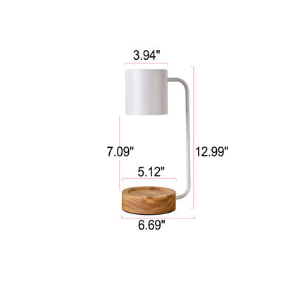Japanese Candle Warmer Lamp, Wooden Base Dimmable Wax Melter, White or Black