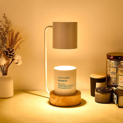 Japanese Candle Warmer Lamp, Wooden Base Dimmable Wax Melter, White or Black