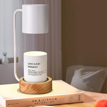 Japanese Candle Warmer Lamp, Wooden Base Dimmable Wax Melter, White or Black