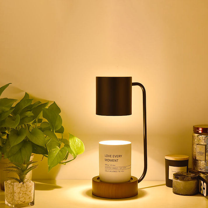 Japanese Candle Warmer Lamp, Wooden Base Dimmable Wax Melter, White or Black