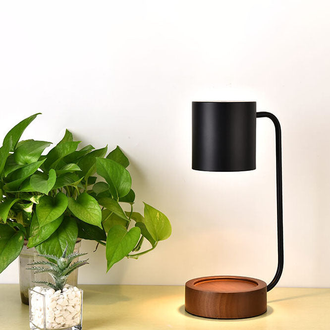 Japanese Candle Warmer Lamp, Wooden Base Dimmable Wax Melter, White or Black