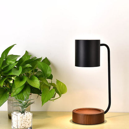 Japanese Candle Warmer Lamp, Wooden Base Dimmable Wax Melter, White or Black