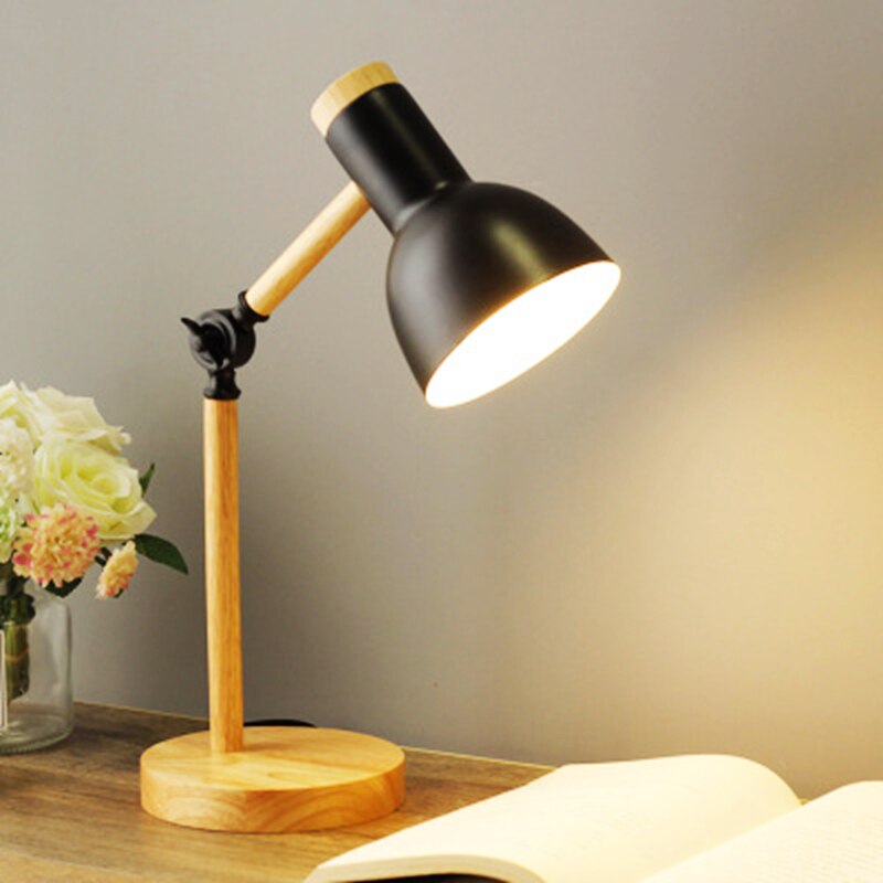 Nordic Wooden LED Desk Lamp, Scandinavian Dimmable Table Light, Warm or Cool White