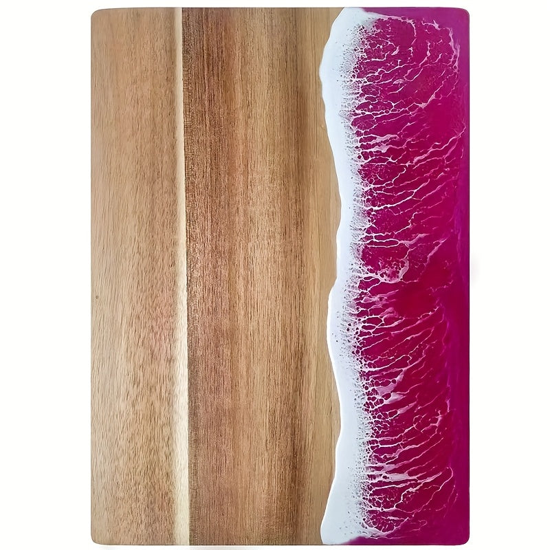 Resin & Acacia Wood Cutting Board, Ocean Wave Cheese & Serving Board