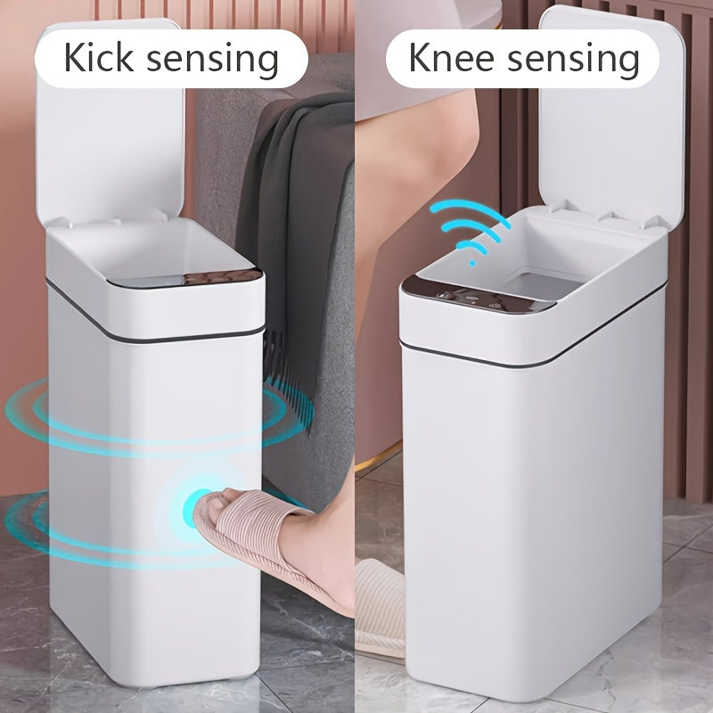 Touchless Smart Sensor Trash Can, Automatic Motion Kitchen Bin, Black White Grey