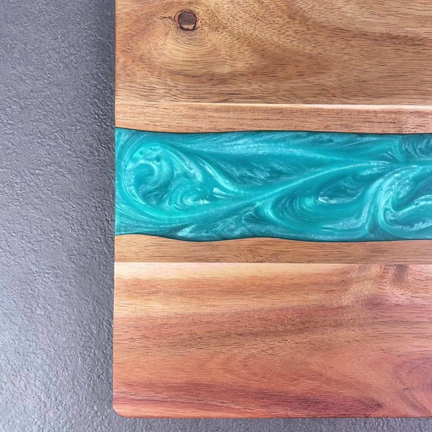 Resin River Cutting Board, Acacia Wood Charcuterie & Cheese Serving Board
