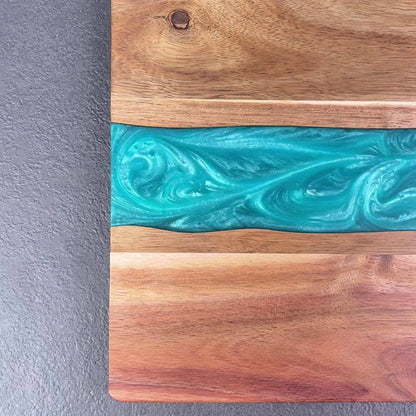 Resin River Cutting Board, Acacia Wood Charcuterie & Cheese Serving Board