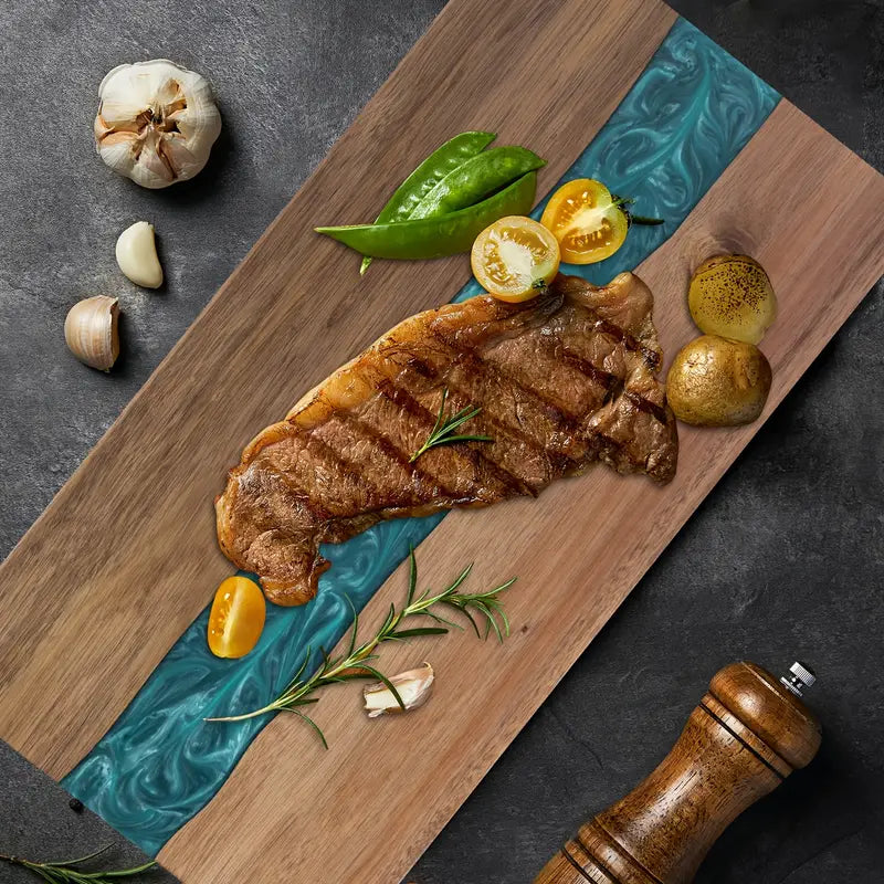 Resin River Cutting Board, Acacia Wood Charcuterie & Cheese Serving Board