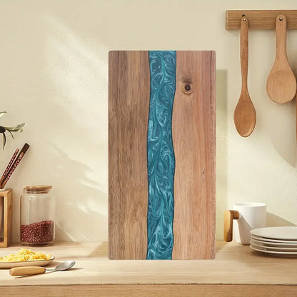 Resin River Cutting Board, Acacia Wood Charcuterie & Cheese Serving Board