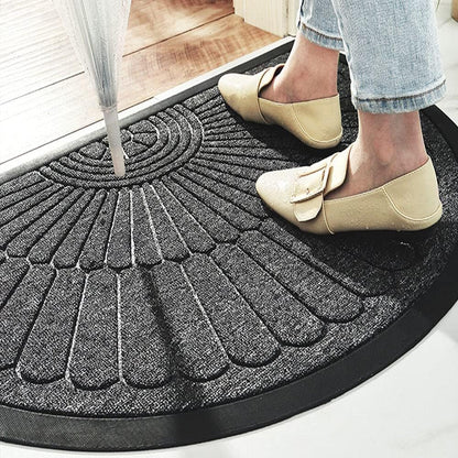 Semi-Circular Rubber Door Mat, Non-Slip Washable Entryway Mat, 50x80 60x90cm