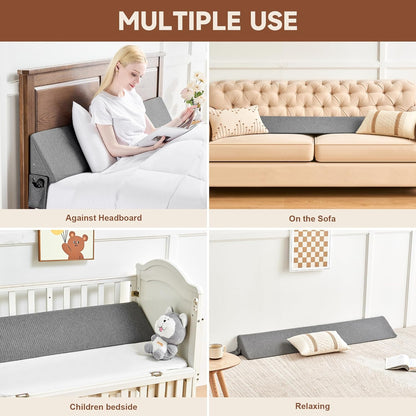 Bed Wedge Gap Filler, Headboard & Mattress Gap Pillow, Twin Full Queen King