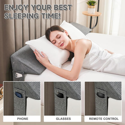 Bed Wedge Gap Filler, Headboard & Mattress Gap Pillow, Twin Full Queen King