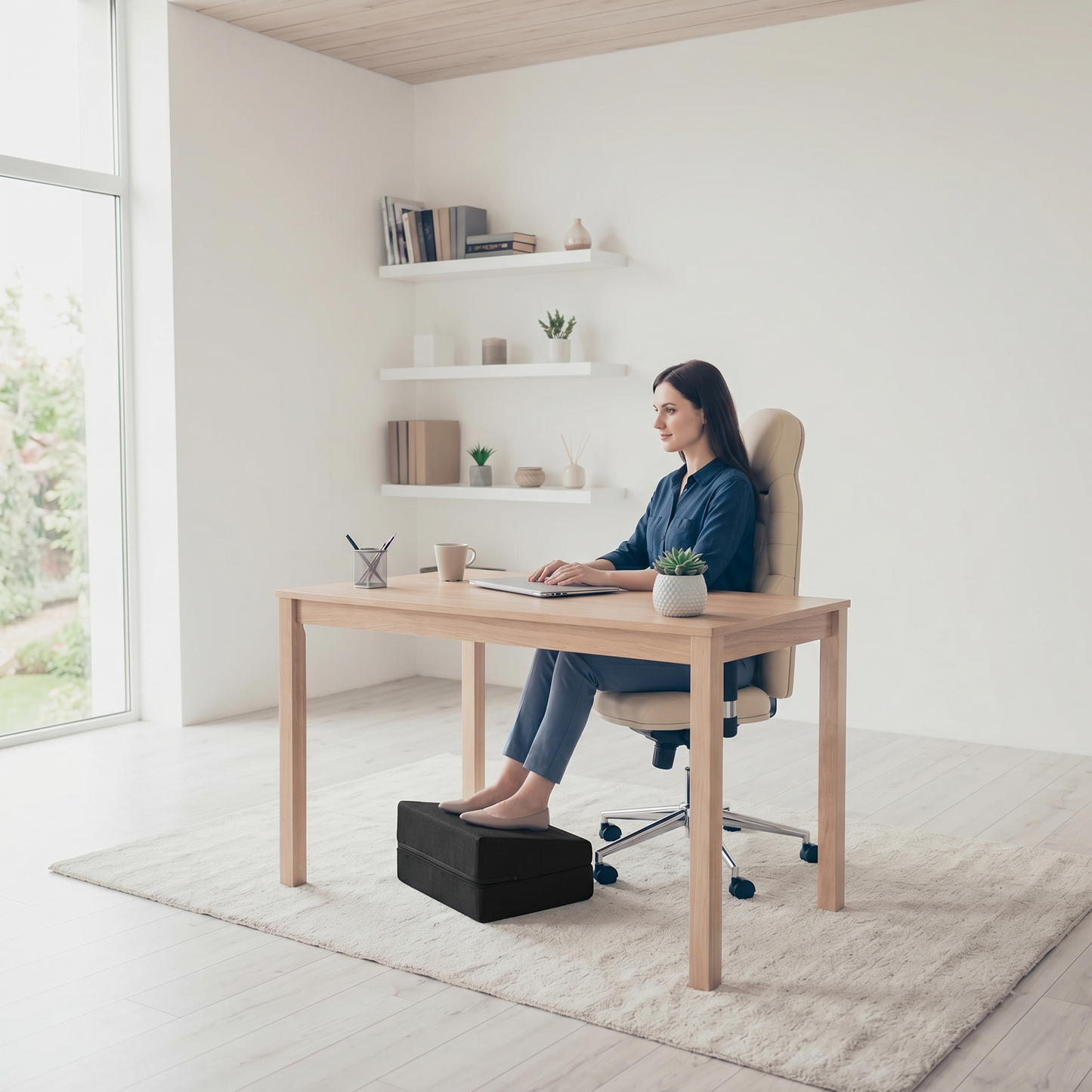 Adjustable Under-Desk Foot Rest for Office Posture, Ergonomic Footrest, 3 Heights