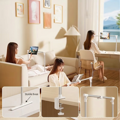 Adjustable Bed Tablet & Phone Holder Stand, Hands-Free Gooseneck Mount