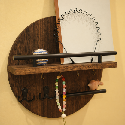 Wooden Wall Key Holder, Magnetic Entryway Key Organizer Rack, 6 Finishes