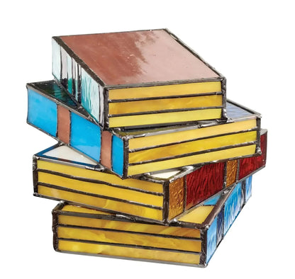 Stained Glass Book Lamp, Folding Acrylic Art Night Light, Decorative Table Lamp
