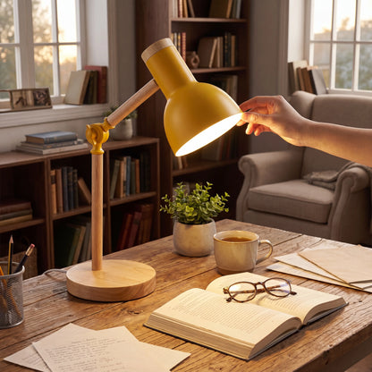 Nordic Wooden LED Desk Lamp