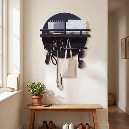 Round Wooden Key Holder