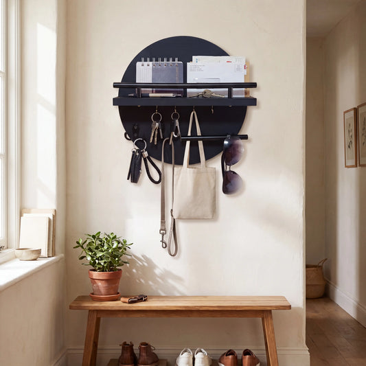 Round Wooden Key Holder
