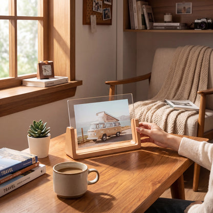 U-Shaped Acrylic & Wood Photo Frame