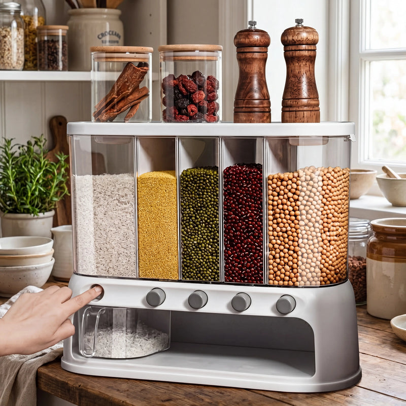Multi-Compartment Kitchen Grain Storage