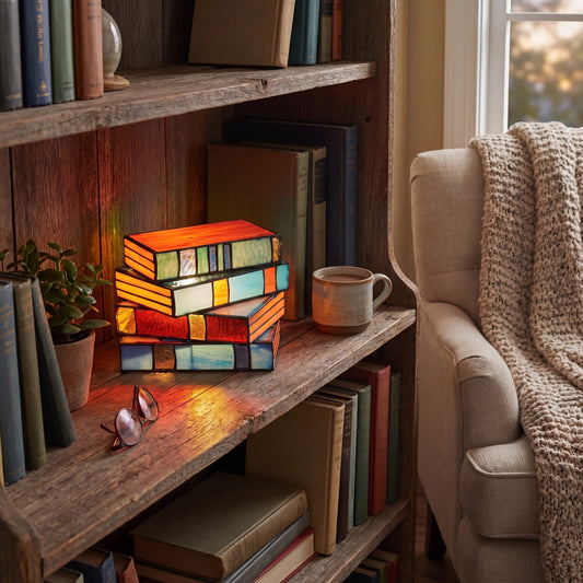 Stained Glass Book Lamp