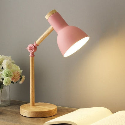 Nordic Wooden LED Desk Lamp, Scandinavian Dimmable Table Light, Warm or Cool White