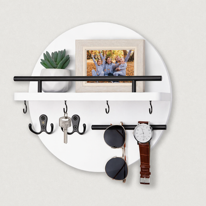 Wooden Wall Key Holder, Magnetic Entryway Key Organizer Rack, 6 Finishes